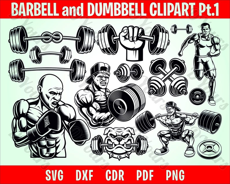 DUMBBELL Svg BARBELL Svg Gym Workout Fitness Weights - Etsy
