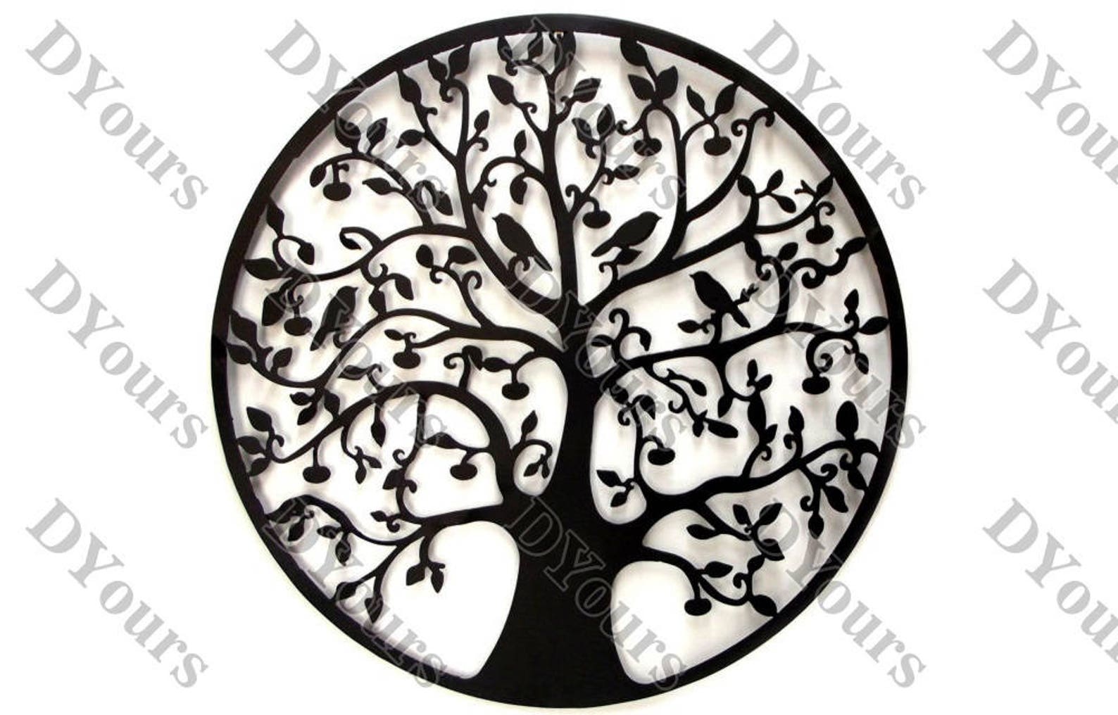 Grand arbre de vie ronde avec oiseaux Wall Art svg eps cdr Etsy Grand arbre de vie ronde avec oiseaux Wall Art svg eps cdr Etsy