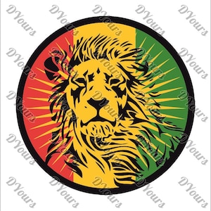 Rasta Löwe Vorlage Jamaika Flagge rot gelb grün - Svg cdr ai pdf Dateien - Download-Dateien für Laser schneiden Druck CNC Gravur Clipart