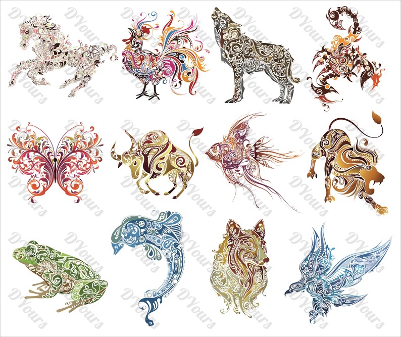 Download Floral Curves Ornament Animals Pt.2 svg cdr ai pdf jpg ...