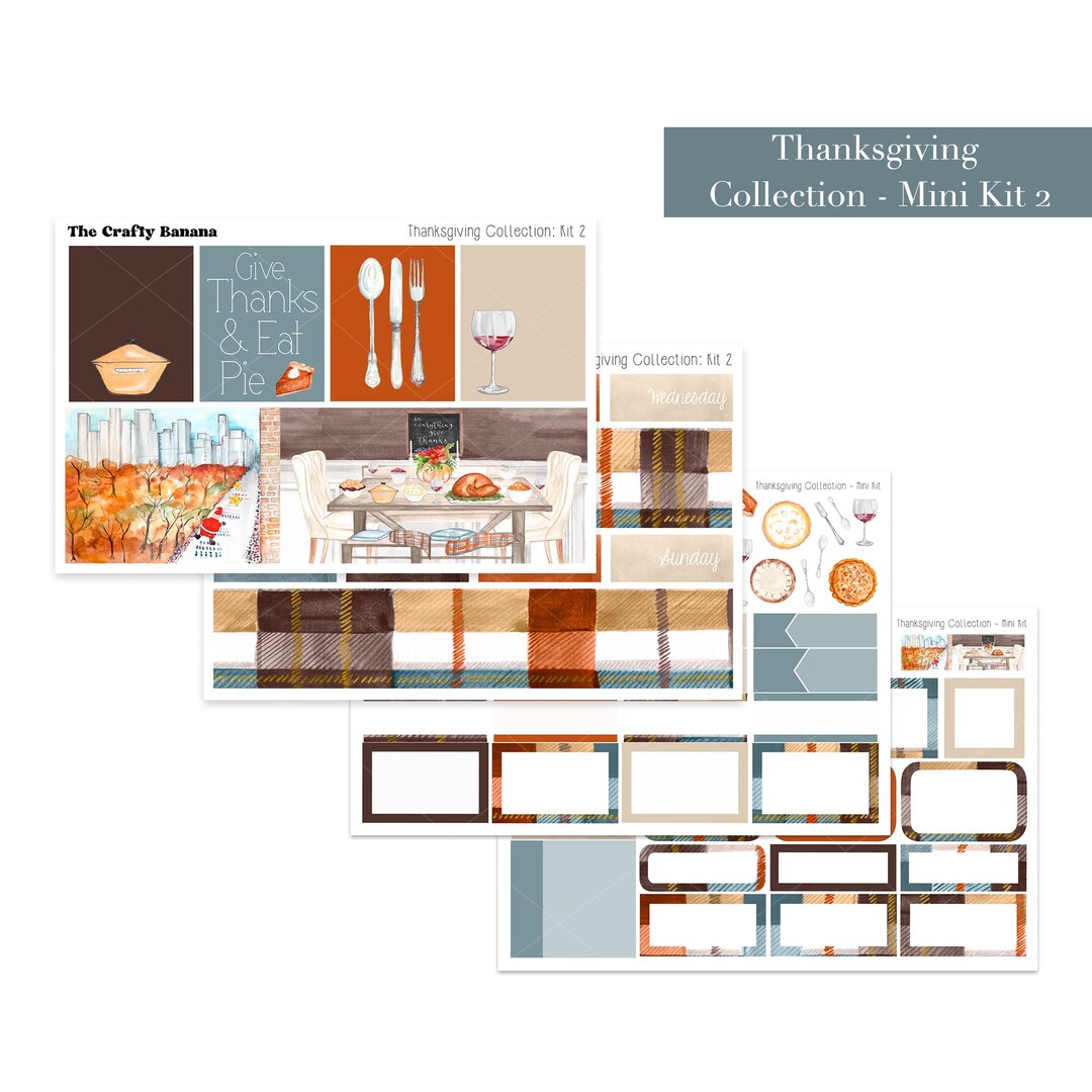 Thanksgiving Dinner Weekly Planner Sticker Kit, Thanksgiving Sticker ...