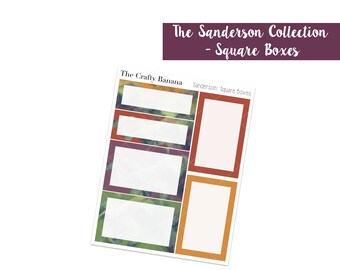Halloween Square Box Stickers - The Sanderson Collection Square Boxes - Square Half Box Stickers  - 1 sheet