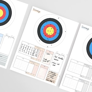 Archery Progress tracker, Full target 10-zone plotter, Digital Product, Print at Home
