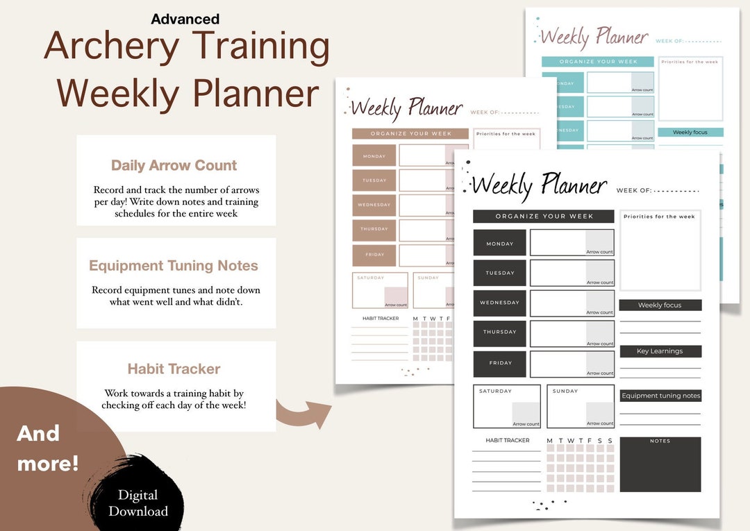 Archery Performance Weekly Planner, Training Tracker Archery Talk Forum
