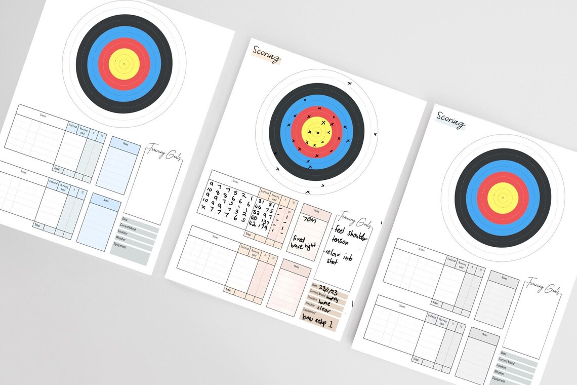 Archery Progress Tracker, Full Target 10-zone Plotter, Digital Product ...