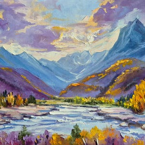 Dipinto ad olio autunnale sulle Montagne Rocciose del Colorado: paesaggio in impasto, 12x16