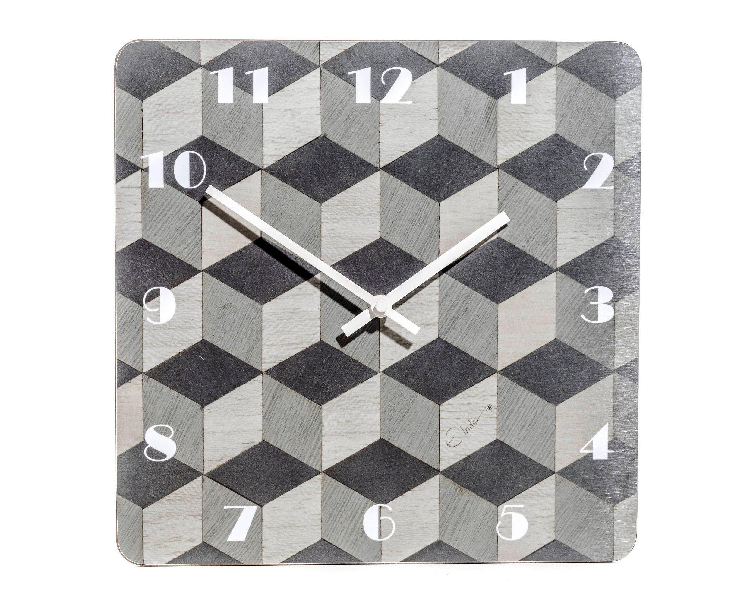 Grey Wall Clock Large Square Art Deco style Clock Melamine Etsy