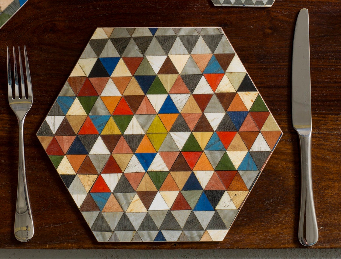 Beautiful Small Hexagonal Placemats of the Highest Quality. Etsy UK
