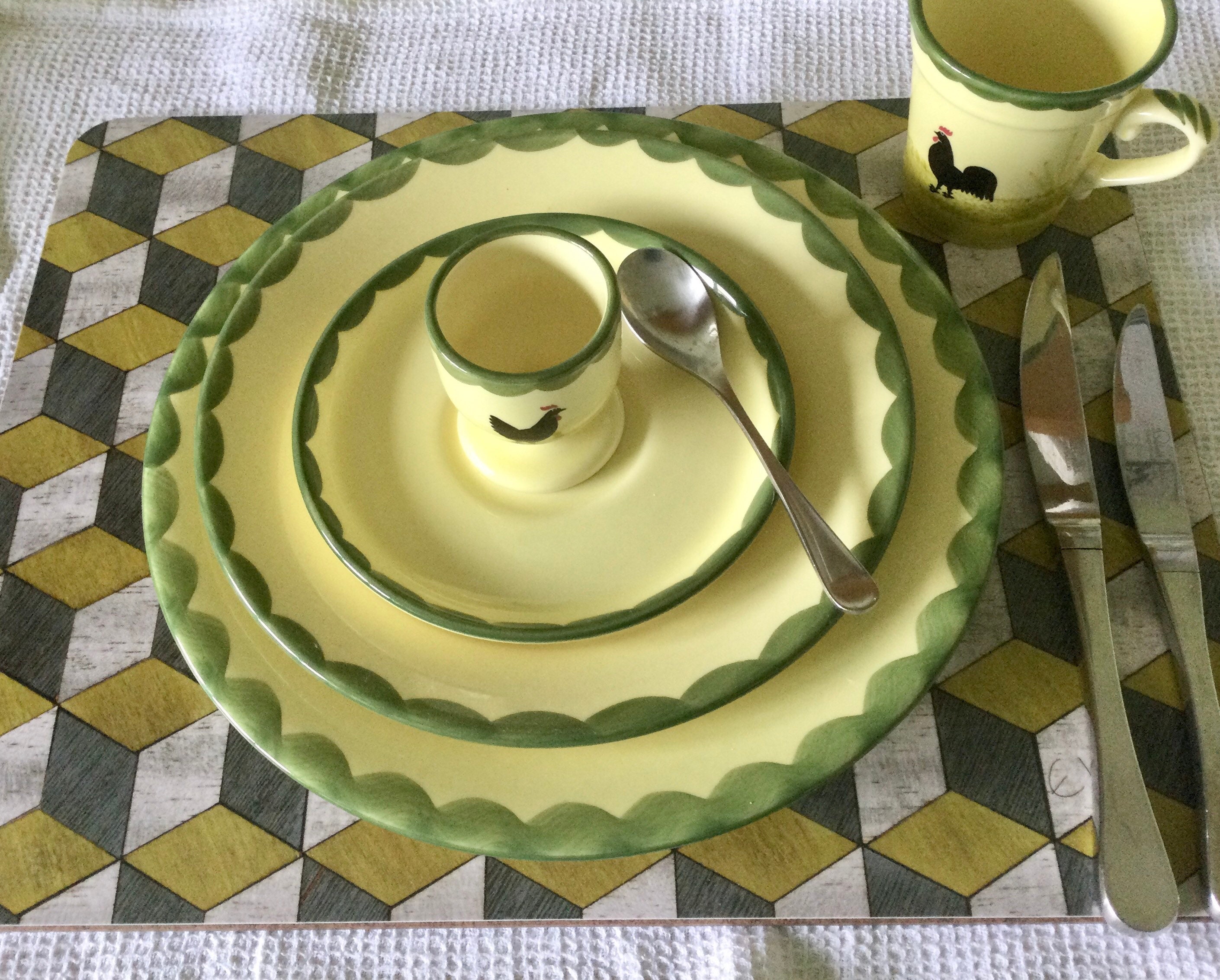 Retro Placemats in Mid Century Style Yellow and Grey. Melamine Etsy UK