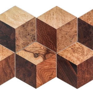Coasters set of 6 in Mixed designs. Mid century modern. Wood look Cotswold Luxe Range. Gifts for him.