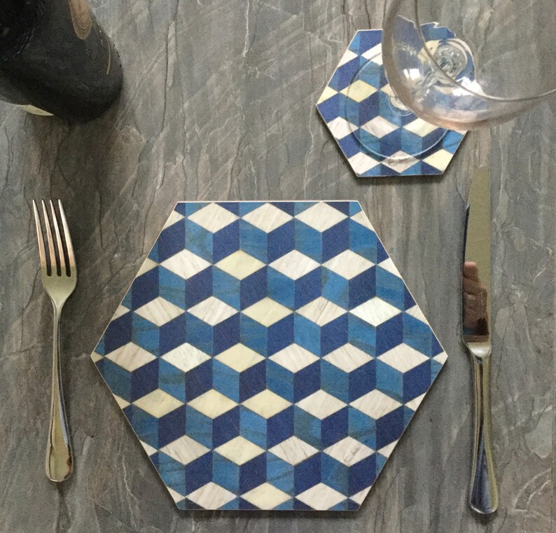 12 Retro placemats and coasters of the highest quality. Mid Etsy