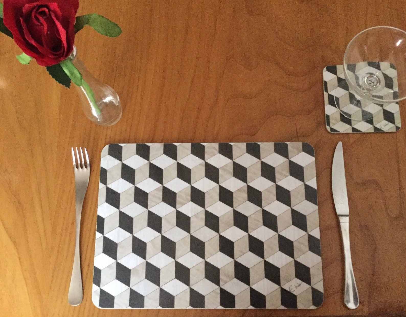 4 Placemat set Assorted Melamine Heat Resistant. Modern Etsy