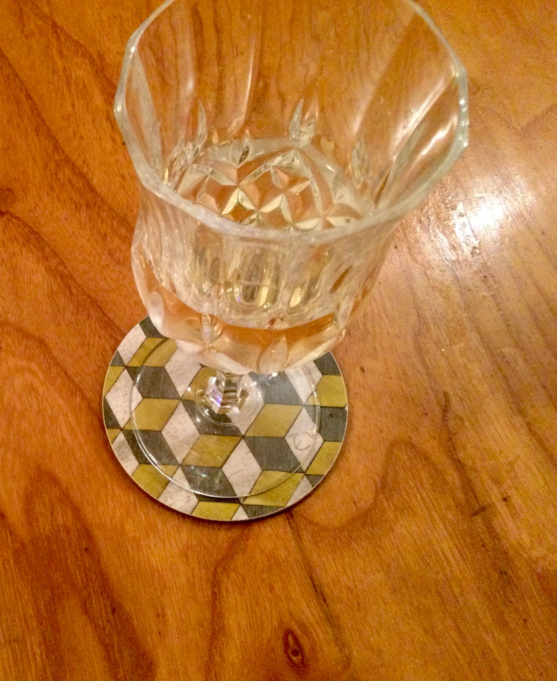 Round Coasters. Yellow and Grey Mid Century Design. Square and Etsy UK