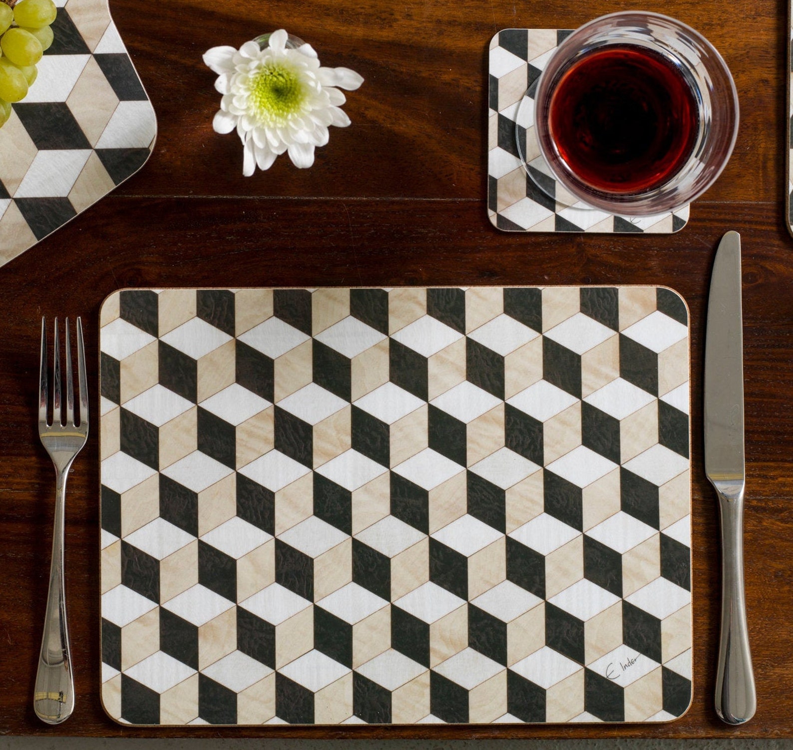 8 Sophisticated placemats and coasters of the highest quality. Etsy
