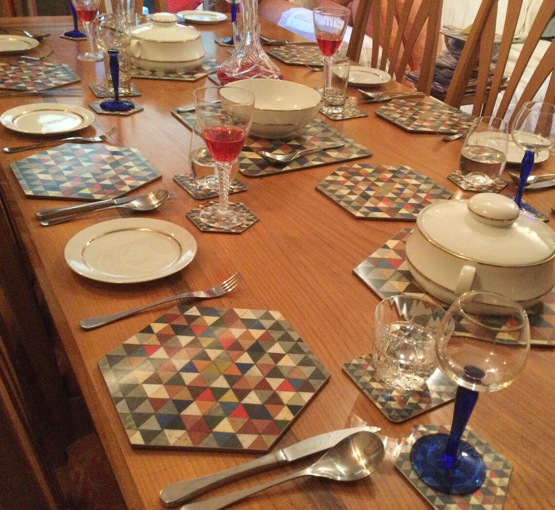 12 Beautiful Placemats and Coasters Set of the highest Etsy