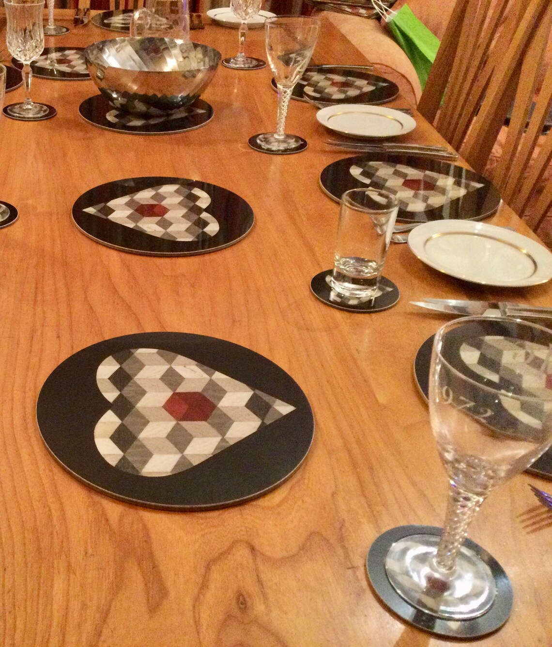 4 Luxurious placemats of the highest quality. Art deco style. Etsy