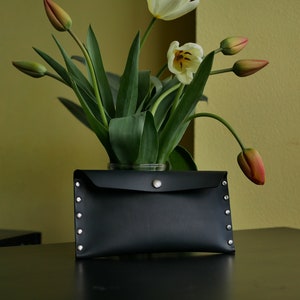 Cartera pequeña de cuero, Cartera de cuero para mujer, Regalo para mujer, Cartera larga hecha a mano, Cartera de cuero para mujer, Cartera minimalista, Regalo para el Día de la Madre
