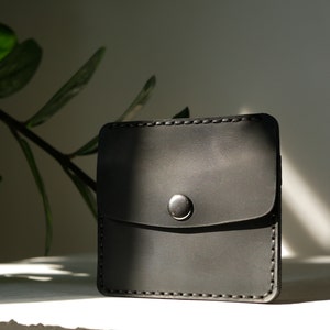 Portafoglio tascabile in pelle, custodia per carte di credito in pelle minimalista, portafoglio porta monete, porta carte in pelle da uomo, portafoglio sottile in pelle bifold