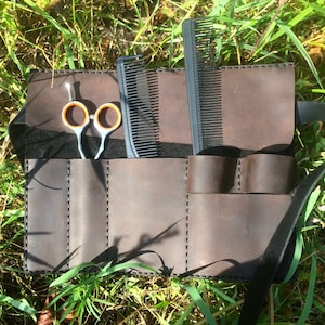 Tool belt leather, barber belt for tools, scissor case leather, hairdresser gift, hairdresser tools belt, tool leather case, scissor pouch