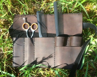 Tool belt leather, barber belt for tools, scissor case leather, hairdresser gift, hairdresser tools belt, tool leather case, scissor pouch