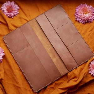 Cartera larga de cuero personalizada, Doble porta pasaporte, Cartera de viaje de cuero, Carteras largas para hombre, Regalo de Navidad, Los mejores regalos para ella