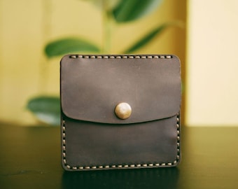 Cartera de cuero de bolsillo, billetera compacta, billetera para monedas, billeteras de cuero para tarjetas para hombres, billetera pequeña, tarjetero