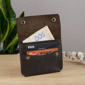 Portafoglio porta carte in pelle, portafoglio in pelle da uomo, portafoglio compatto, portafoglio minimalista, portafoglio portamonete, regalo da uomo, portafoglio piccolo