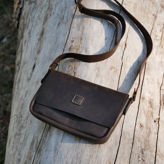 Small Shoulder Bag Leather Crossbody Bag Small Flat Crossbody Brown Bag Women Small Soft Mini Handbag Etsy