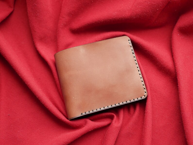 Cartera de cuero para hombre, Cartera fina personalizada, Cartera de cuero personalizada, Billetero para hombre, Cartera negra con ranuras para tarjetas Tobacco brown