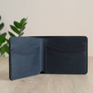 Leather wallet mens, black wallet woman, Personalized thin wallet, leather wallet personalized, coin purse, mens billfold, green wallet Black