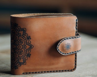 Cartera de cuero personalizada, Cartera de cuero para hombre, Cartera de cuero para mujer, Cartera con cremallera para hombre, Cartera con grabado, Regalo para el Día de la Madre