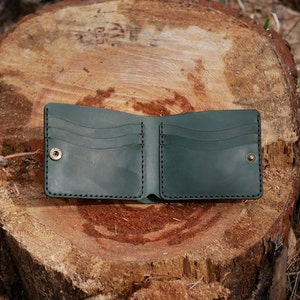 Portafoglio in pelle da donna, Portafoglio in pelle personalizzato, Portafoglio in pelle per carte di credito, Portafoglio bifold da uomo, Regalo per la festa del papà, Portafoglio in pelle fatto a mano