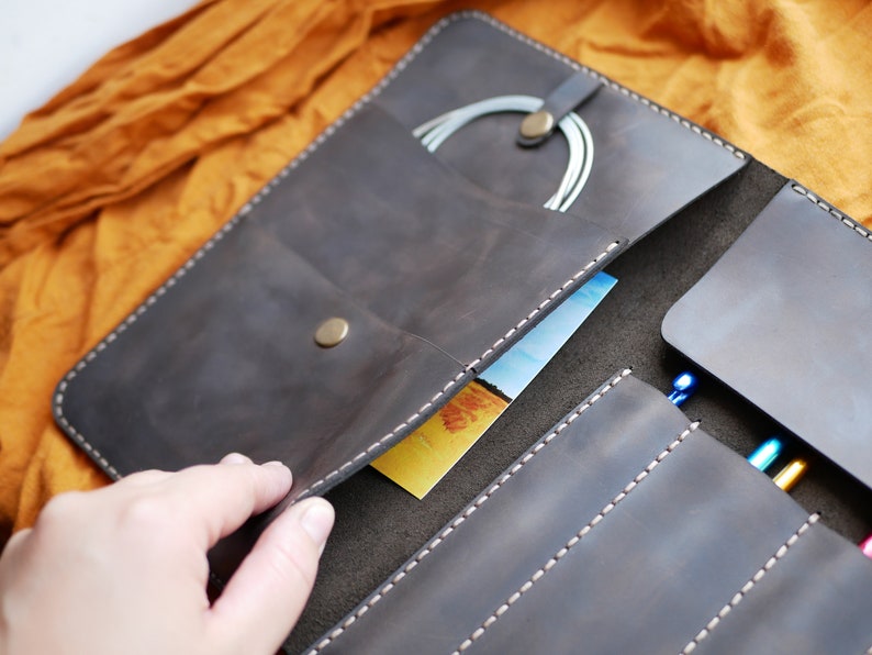 Leather Knitting Needle Case Knit Needles Case Circular Etsy