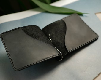 Clips de dinero de cuero para hombres, billetera de cuero personalizada, clip de dinero grabado, billetera de clip de dinero de cuero