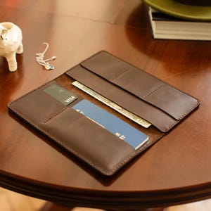 Portefeuille de voyage en cuir personnalisé, portefeuille long en cuir, porte-passeport, organisateur de portefeuille de voyage, porte-documents, cadeaux pour petit ami