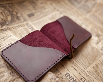 Clips de cuero para billetes para hombre, billetera de cuero personalizada, clip de dinero grabado, regalo para hombre/mujer