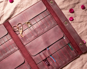 Leather case for interchangeable knitting needles, Leather knitting organizer, Crochet case,  Interchangeable needle case, Mothers Day gift