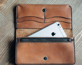 Cartera de piel mujer, regalo mujer, cartera de piel larga, cartera grande piel, cartera de piel personalizada, regalo navidad, cartera con cremallera