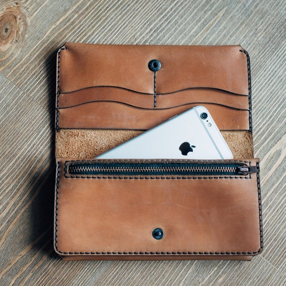 long leather purse