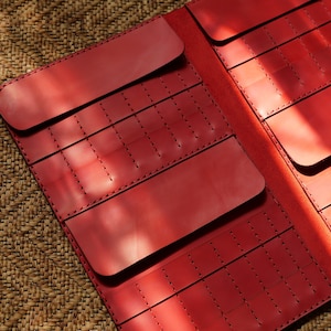 Leather Knitting Needle Case: Crochet Hook Organizer with Storage Pockets