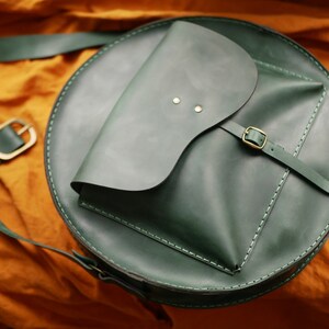 Black Leather Bag, Womens Leather Round Bag, Leather Shoulder Bag ...