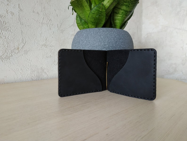 Leather Money Clips For Men Money Clip Wallet Personalized Leather Wallet Leather Wallet Engraved Money Clip Gift For Men Thin Wallet - 