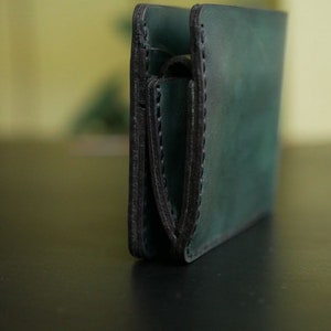 Cartera de cuero plegable, Cartera de cuero personalizada para hombre, Cartera marrón para hombre, Regalo para novio, Regalo de cuero para esposo imagen 7