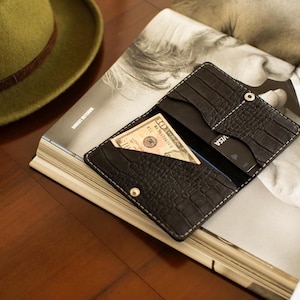 Cartera de cuero para documentos, Cartera de viaje de cuero, Porta pasaporte de cuero, Regalo de viaje personalizado, Regalo de cuero