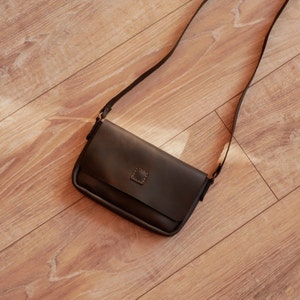 Brown Leather Crossbody Bag, Leather bag handmade, Bag women small, Mini shoulder bag, Woman tote bag, Leather Gift for her,Valentines Gift