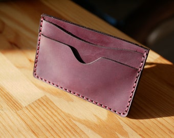 Porte-cartes slim en cuir, porte-cartes en cuir personnalisé, portefeuille de poche avant, portefeuille de cartes en cuir, porte-cartes de crédit