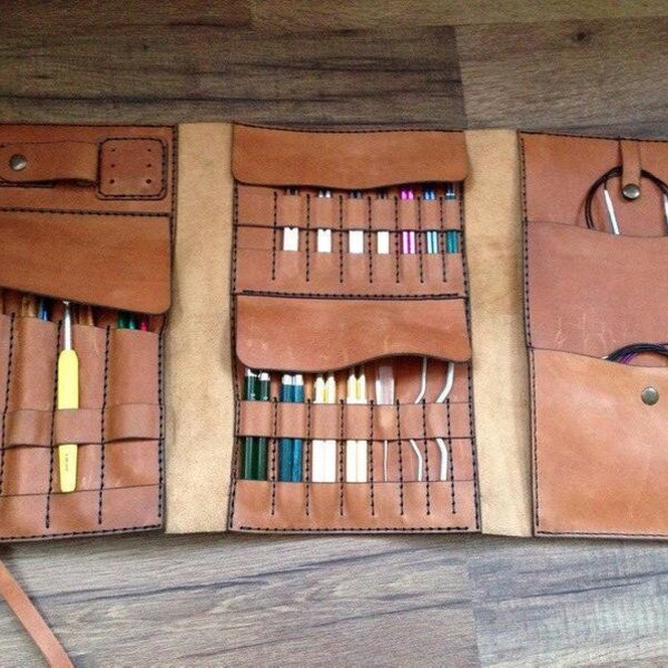 Needle Case Knitting Etsy