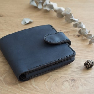 Leather Bifold Wallet, Leather wallet men, personalized leather zipper wallet, wallet leather men, personalized wallet leather, Gift For Dad image 9