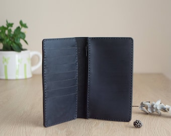 Wallet woman leather, Wallet women zipper, Personalised leather wallet, Big leather cardholder