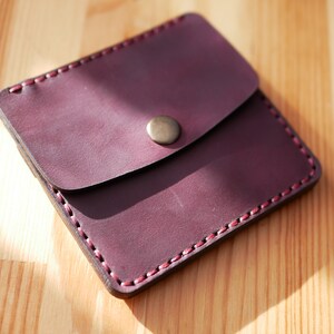 Leather pocket wallet, personalized compact wallet, minimalist wallet, mens leather card wallets, mans gift, small wallet, card holder image 7